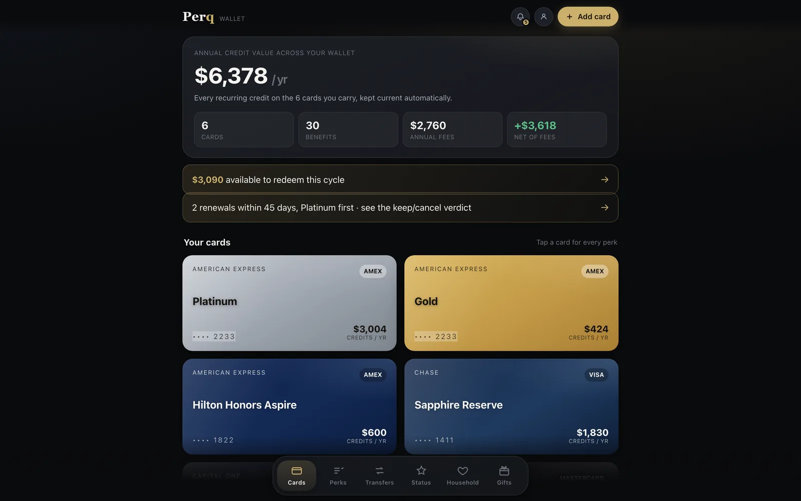 Perq Genie app interface